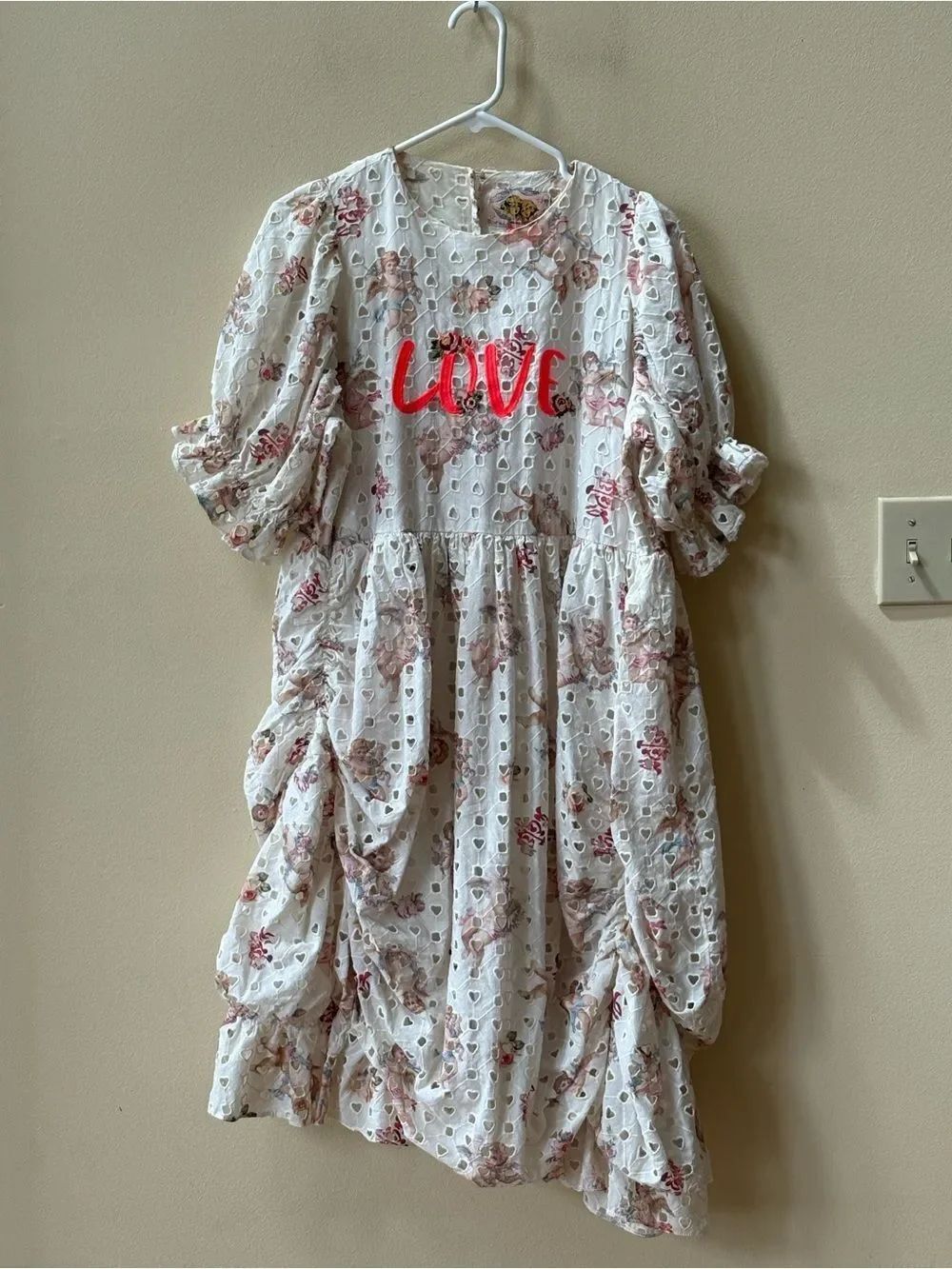 Unlogical Poem Eyelet Cherub Love Midi Dress
